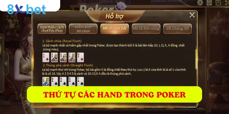 Trở thành cao thủ poker 8xbet với những mẹo chơi đỉnh cao 3 Các bộ bài được xếp hạng từ cao đến thấp